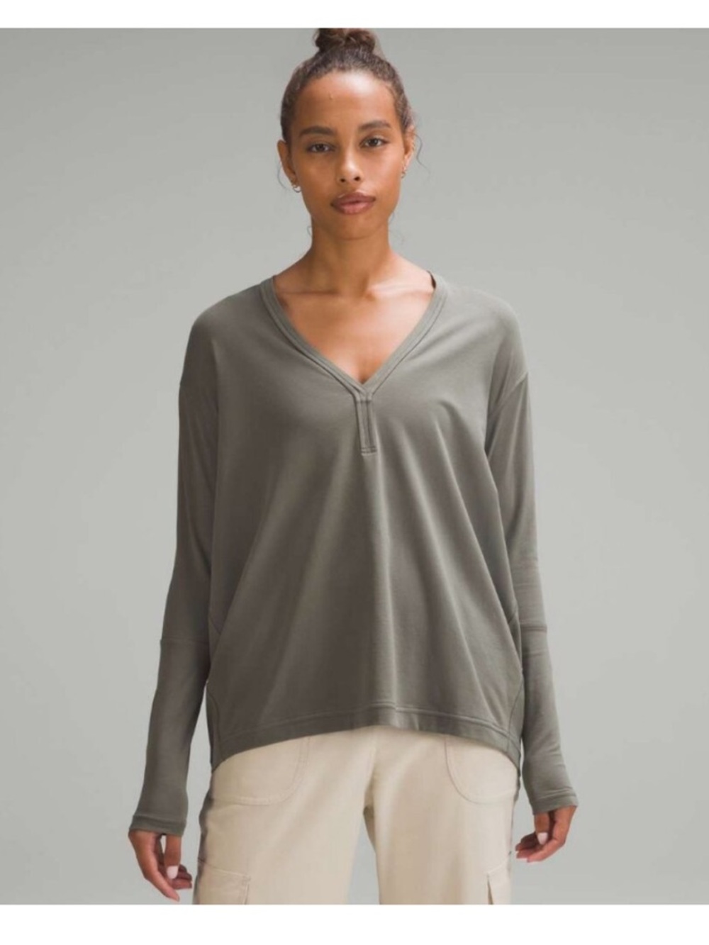 Lululemon Back In Action V-Neck Long-Sleeve Shirt